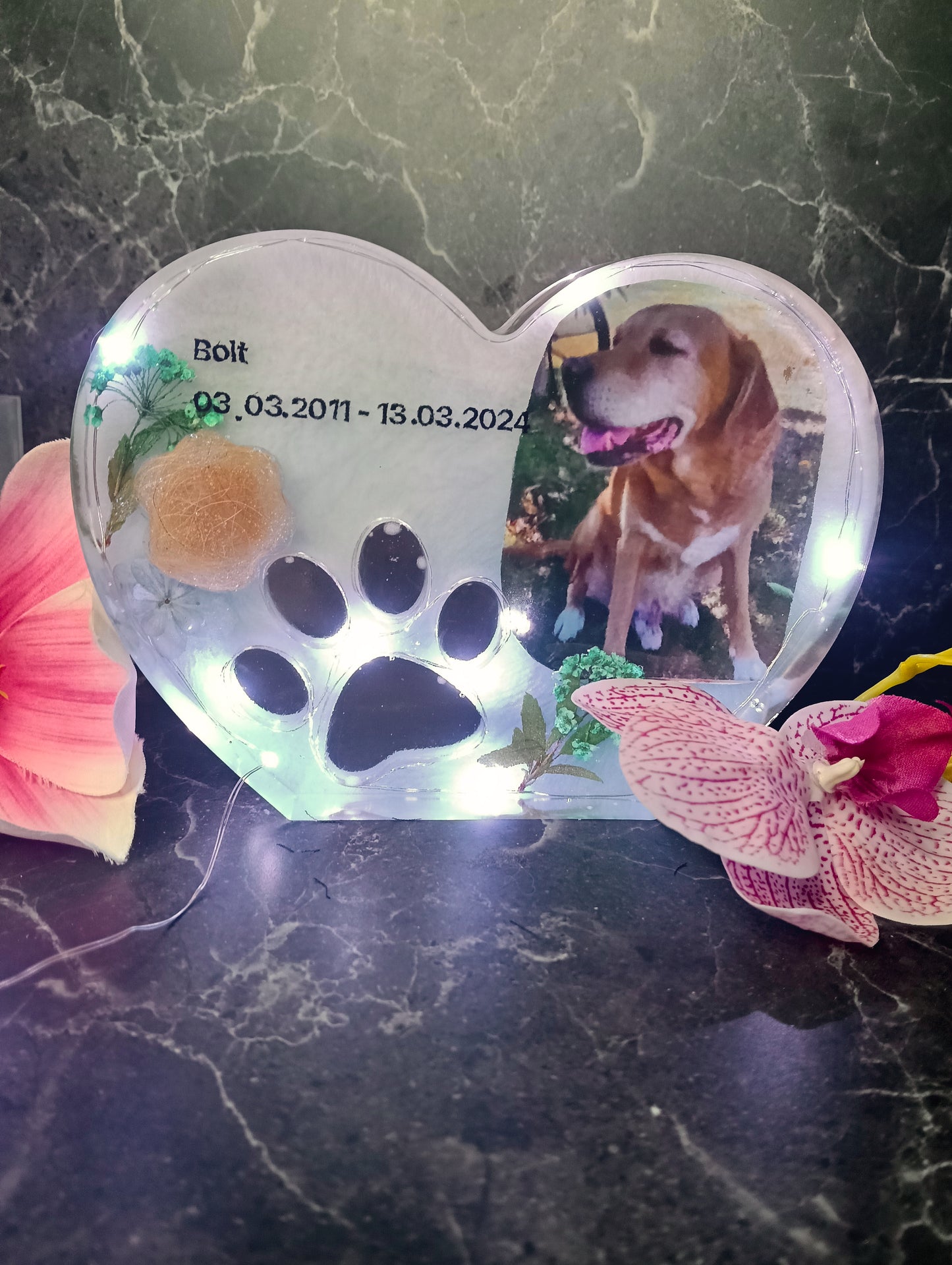 Erinnerungsherz mit Pfotenabdruck