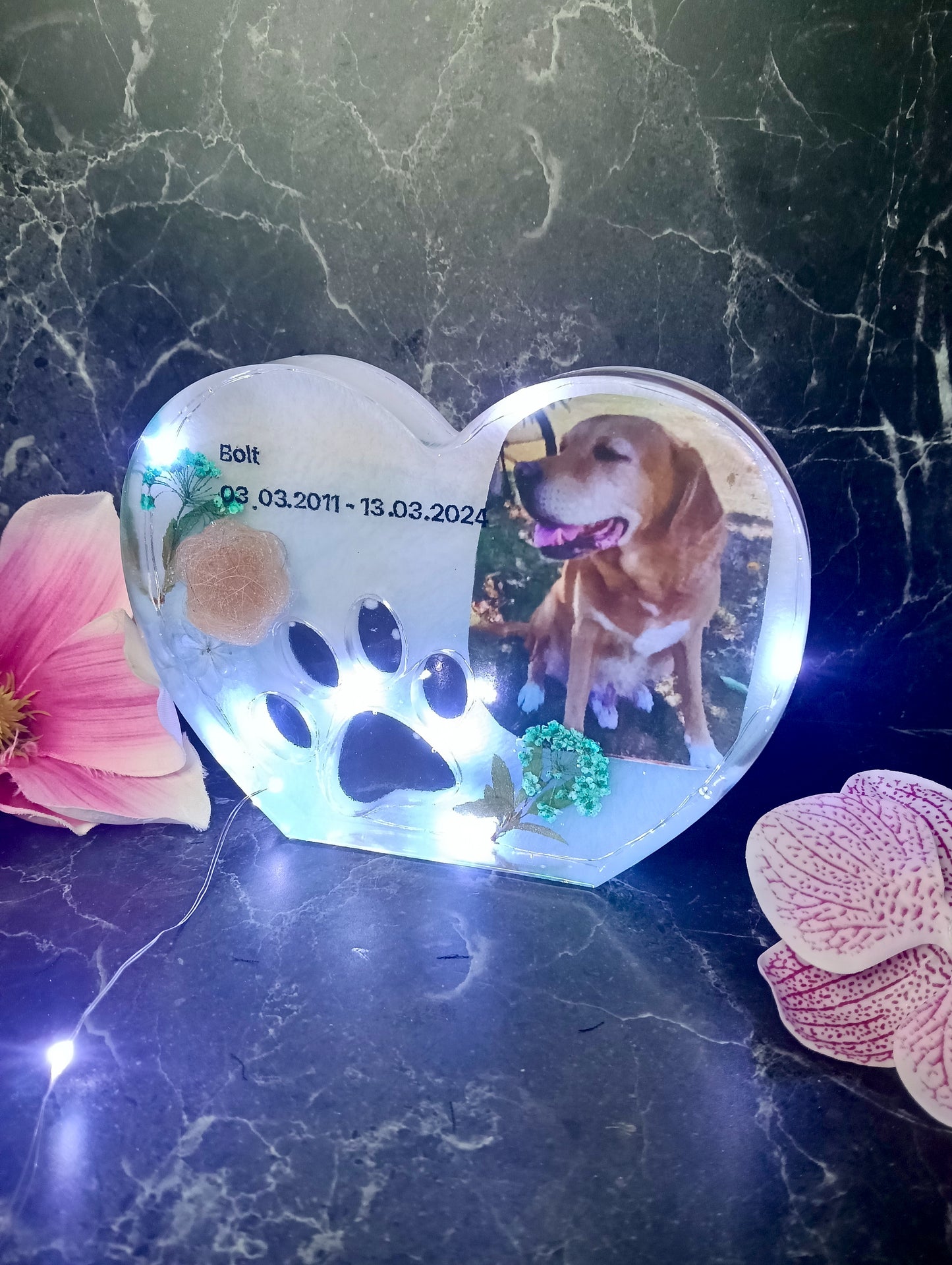 Erinnerungsherz mit Pfotenabdruck