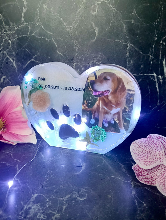 Erinnerungsherz mit Pfotenabdruck